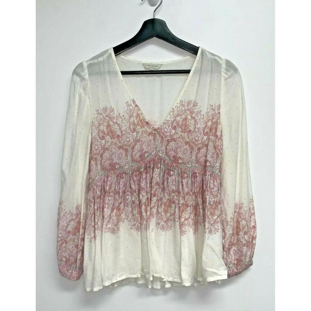 Lucky Brand Paisley Print Top Size S